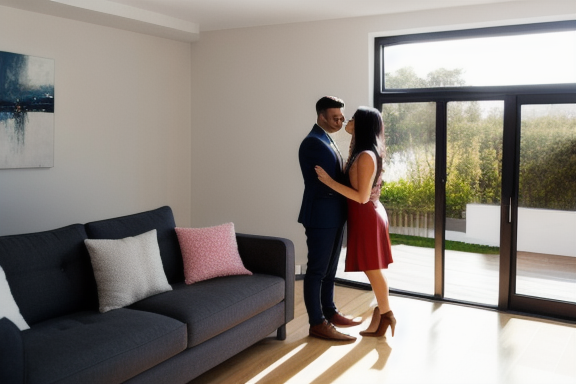 Casal recebendo as chaves da nova casa