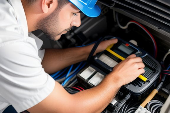 Technician performing maintenance