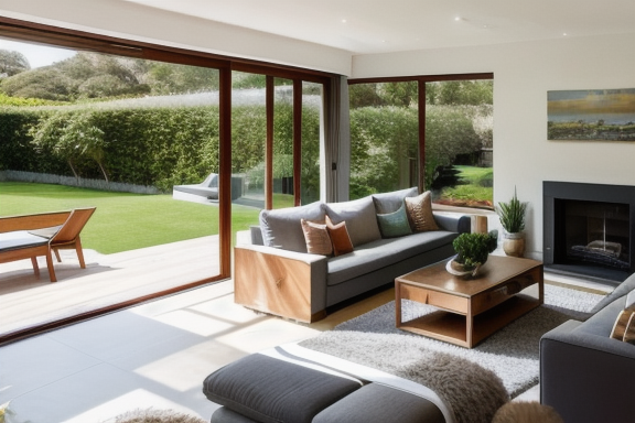 Residential home with a family relaxing