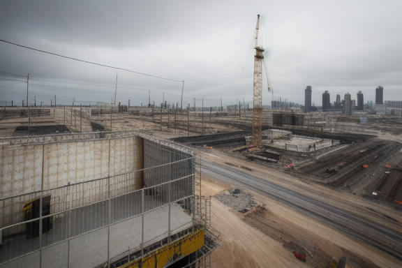 Deserted construction site during a real estate market contraction