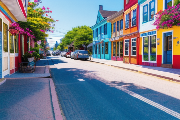 Small town with colorful houses