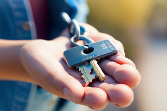 Person holding keys in front of low-cost property