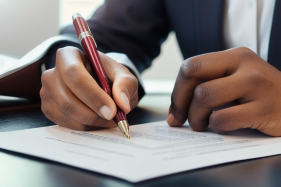 Person signing real estate contract