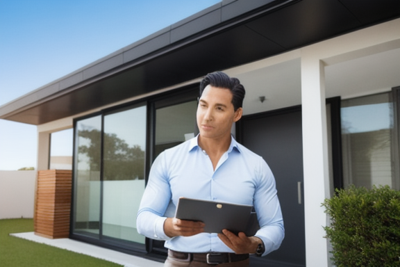 Real estate expert analyzing property market trends