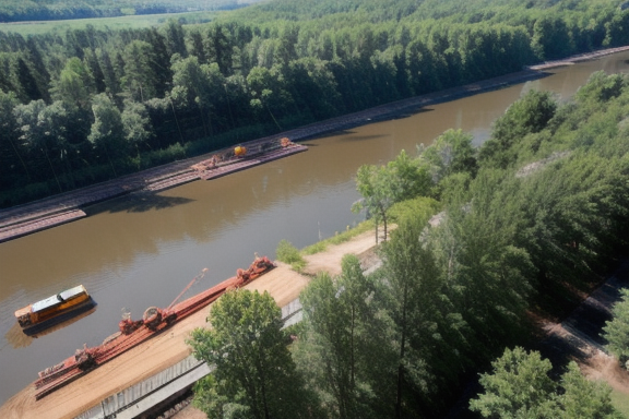 Aerial view of a construction site