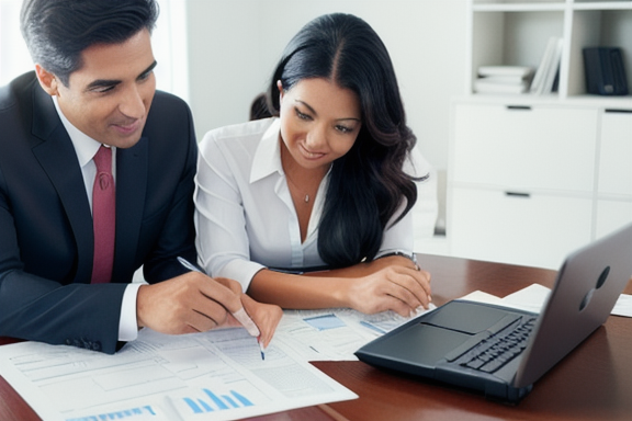 Couple reviewing financial documents