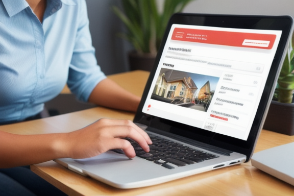 Person searching for rental properties online