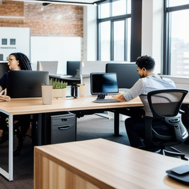People working together in a co-working space