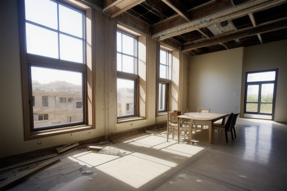 Architect examining an abandoned property