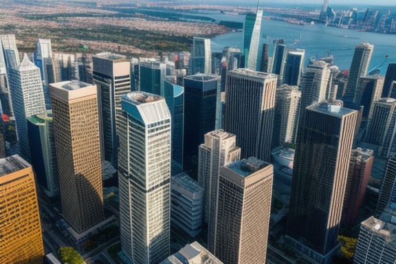 Aerial view of a modern city