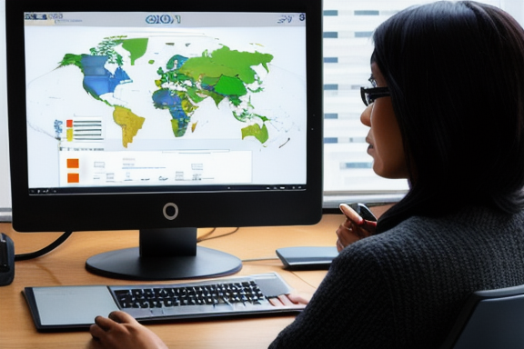 Professional analyzing geographic data