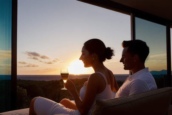 Couple enjoying their short-term rental vacation