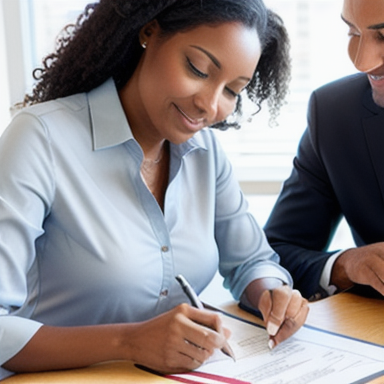 Casal assinando um contrato imobiliário