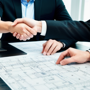Architect discussing construction project