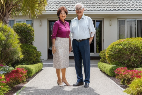 Casal em frente à propriedade de renda